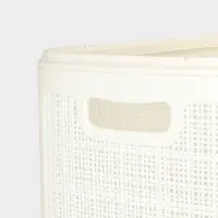 Плетёная корзина для белья с крышкой "Лён" 100л 43&times;32&times;80см, цвет белый