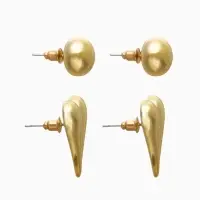 Набор серьги "Сердце" нежность, цвет золото