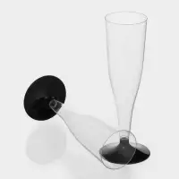 Бокал одноразовый для шампанского &laquo;Флютэ&raquo;, 100 мл, пластик, МИКС