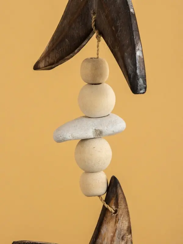 Подвеска декоративная &laquo;Звёздочки&raquo;, 13&times;3&times;100 см, дерево, камень, коричневая