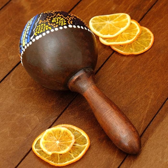 Сувенирный музыкальный инструмент Маракас Сувенирный музыкальный инструмент Маракас "Черепаха" 22х11х6 см МИКС