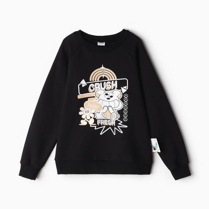 Свитшот детский MINAKU, цвет чёрный, рост 110 см