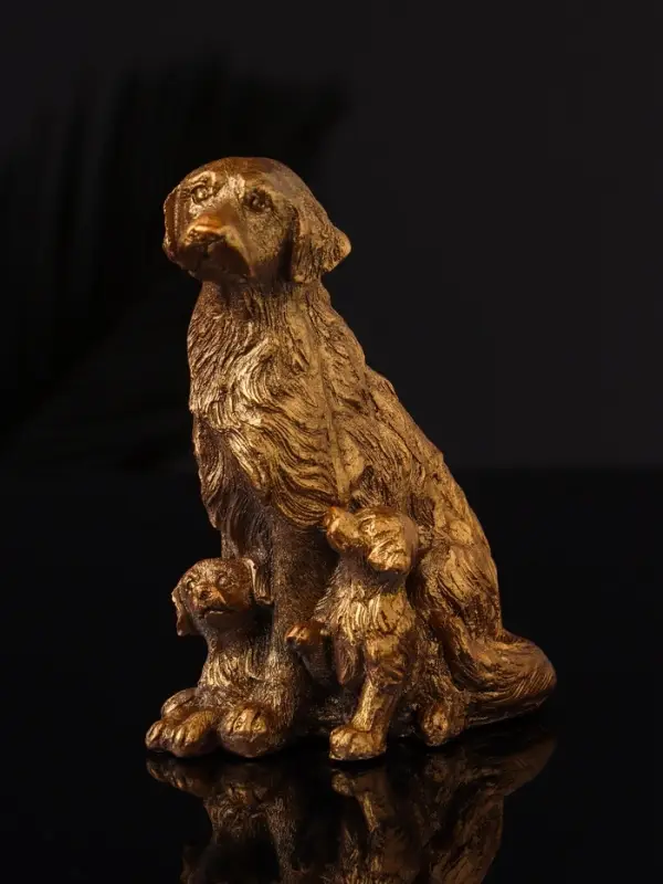 Фигура "Лабрадор с щенками", 10х7 см, бронза