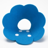 Ветеринарный воротник из фетра "Ромашка", размер L, синий