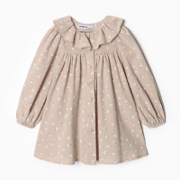 Платье детское с воротником KAFTAN, р.28 (86-92), бежевый Платье детское с воротником KAFTAN, р.28 (86-92), бежевый