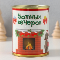Подарочные носки в банке &laquo;Уютных вечеров&raquo;, (внутри носки махровые женские)