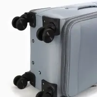 Чемодан 20",Текст,36*25*58,отд на молнии,1 нар/карм, увелич,код замок,4 колеса, т.серый