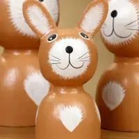 Набор сувенирный &laquo;Зайки&raquo;, h=15 см, h=13 см, h=10.5 см, дерево, коричневый