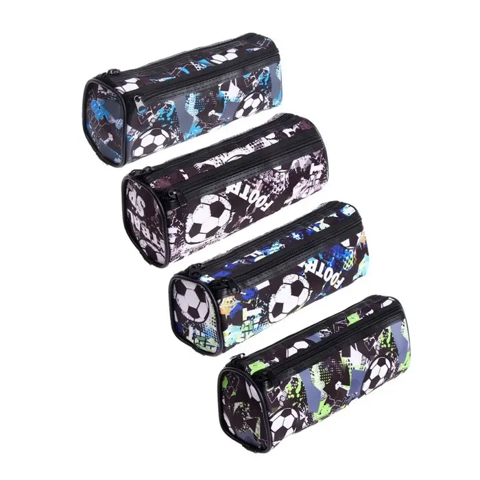 Пенал-тубус школьный Calligrata &laquo;Футбол&raquo;, на молнии, 2 отделения, МИКС