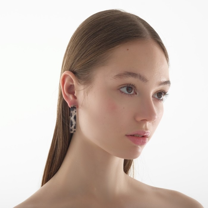 Серьги-кольца &laquo;Танзания&raquo; леопард, светлый, d=3,5, цветные