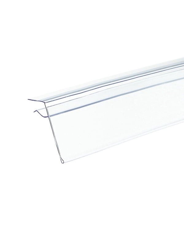 Ценникодержатель для крепления на стеклянные полки, 100&times;4&times;3,9 см, цвет прозрачный