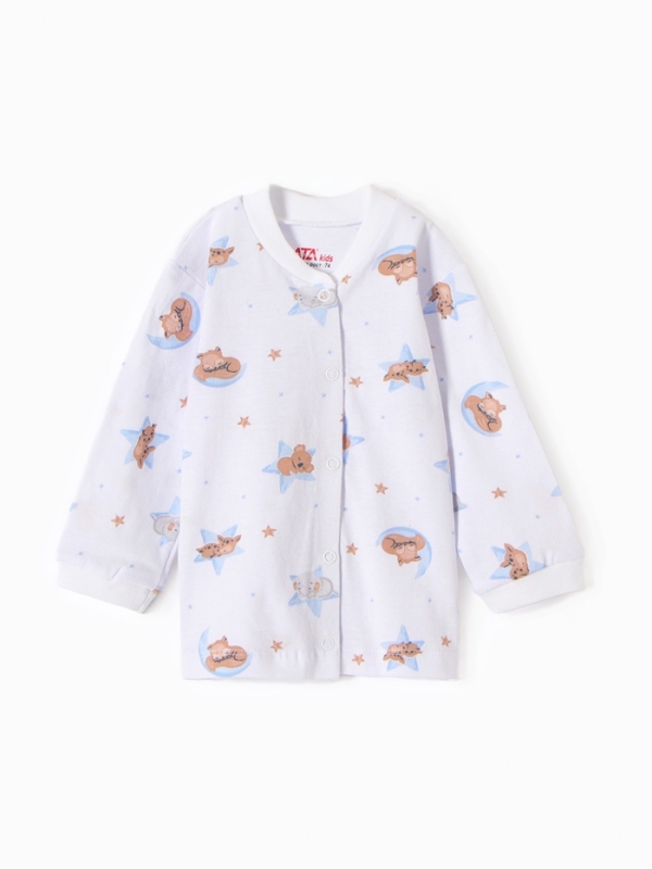 Кофточка детская ATA kids &laquo;Сон&raquo;, молочная/голубая, рост 68