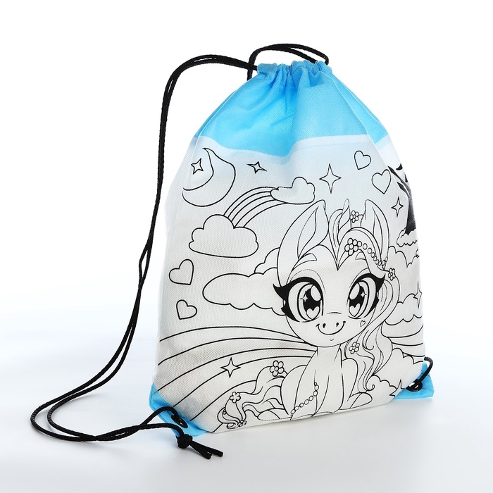 Мешок для обуви под раскраску &laquo;Пони&raquo; 34х40 см, спанбонд