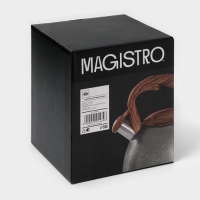 Чайник со свистком из нержавеющей стали Magistro Stone, 2,7 л, ручка soft-touch, индукция, цвет серый