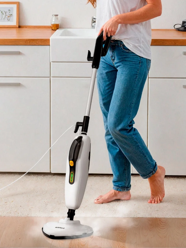 Паровая швабра и пароочиститель "2 в 1" с насадками КТ-3917