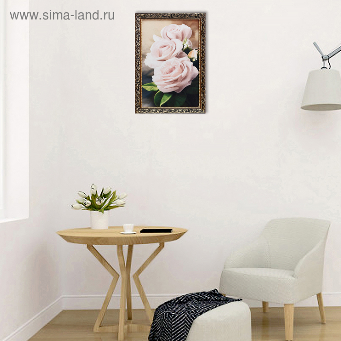 Гобеленовая картина Гобеленовая картина "Розочки" 44*64 см рамка микс