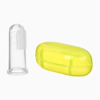 Прорезыватель - массажер детский в контейнере, 3 в 1, на палец, силиконовый от 3 мес.