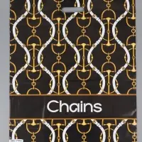 Пакет "Цепи, полиэтиленовый с вырубной ручкой 50х60 см, 100 мкм