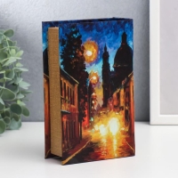 Сейф-книга дерево под шёлк "Улицы ночного города" 17х11х5 см Сейф-книга дерево под шёлк "Улицы ночного города" 17х11х5 см