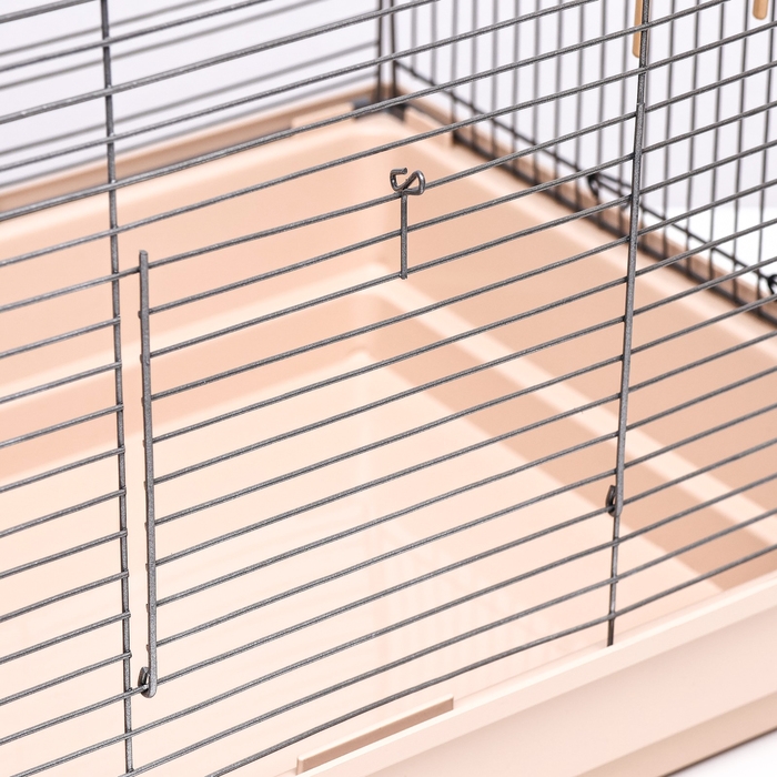 Клетка для птиц "Пижон" №104, разборная, 1 секция, 58 х 40 х 48см, бежевая