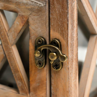 Подсвечник дерево на 1 свечу "Фонарь трапеция" коричневый 20,5х12,5х12,5 см