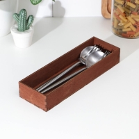 Лоток для подачи столовых приборов Доляна, 25&times;8&times;4 см, цвет мокко