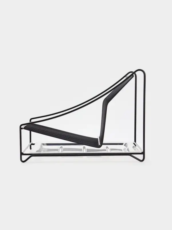 Сушилка для тарелок с поддоном 38*17,5*23,5 см, цвет черный