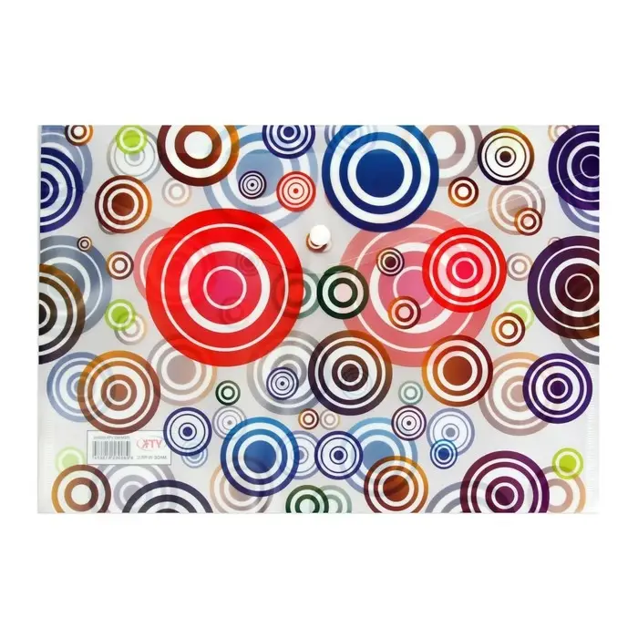 Папка-конверт на кнопке, А4, 160 мкм, МИКС