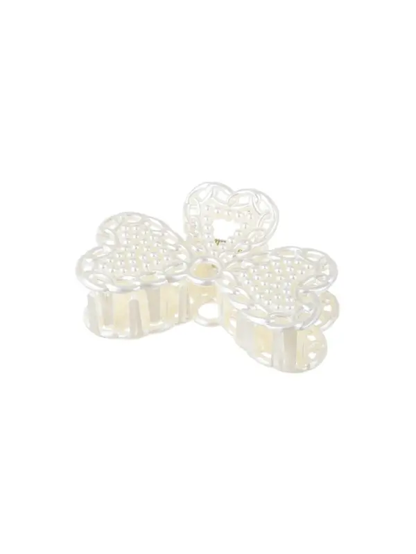 Краб для волос "Синтия" бантик, 9 см, белый