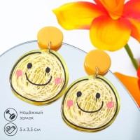Серьги пластик &laquo;Смайлик&raquo;, цветные
