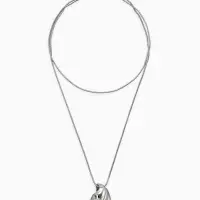 Кулон на цепочке "Ракушка", цвет серебро 75см