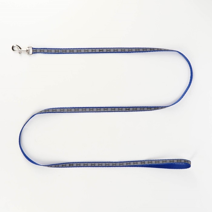 Комплект светоотражающий "Косточки",поводок 1 х 120 см,(ОШ 28-36 см,ОГ 28-36 см) синий