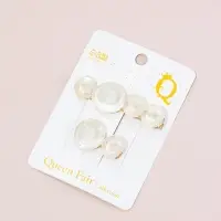 Зажим для волос "Адель" (набор 2 шт) 6,5 и 4 см, белый