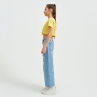 Футболка для девочки укороченная KAFTAN "Selfie", рост 164-170, цвет жёлтый