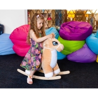 Качалка &laquo;Лошадка: Звёздочка&raquo;, музыкальная, цвет бежевый, цвет звёзд МИКС