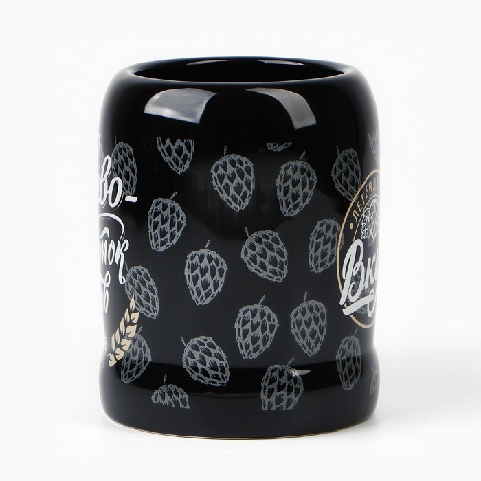 Кружка керамическая пивная «Пиво - напиток богов», 600 мл, цвет чёрный Кружка керамическая пивная «Пиво - напиток богов», 600 мл, цвет чёрный