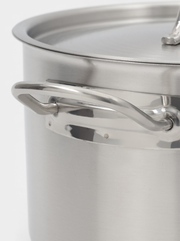 Ковш 5,1 л, d=22, h=13,5 см, с крышкой, толщина стенки 0,8 мм, индукция, две ручки