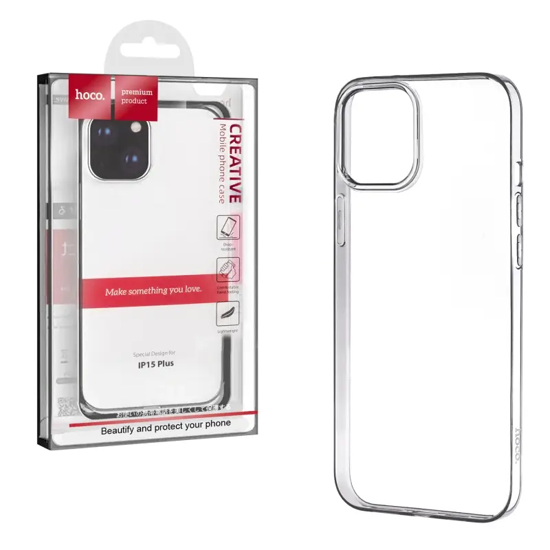 Чехол iPh 15 Plus  Hoco TPU прозрачный