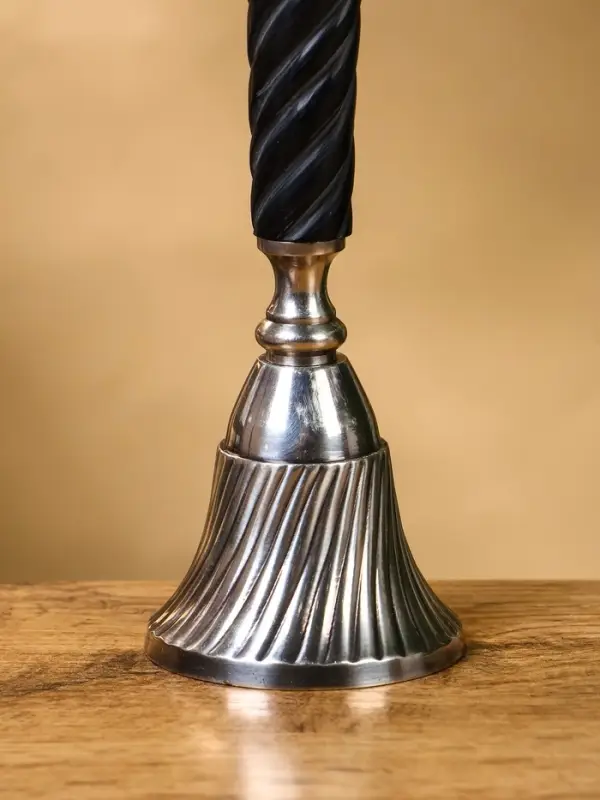 Колокольчик с чёрной ручкой, 18 см, латунь