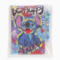 Набор Ежедневник А5, 80 л, ручка и наклейки Стич