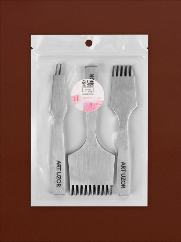 Набор строчных пробойников для французских швов, 3 шт., шаг=3.85 мм