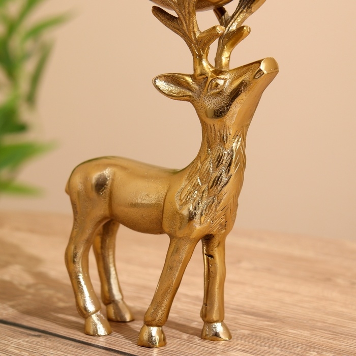 Подсвечник "Оленёнок" алюминий 13х8,5х21 см