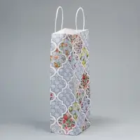 Пакет подарочный под бутылку, упаковка, &laquo;Праздничный&raquo;, белый крафт, 13 х 36 х 10 см