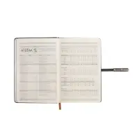 Ежедневник недатированный формат А5, с хлястиком, 112л, линия, пвх, Узор Черный