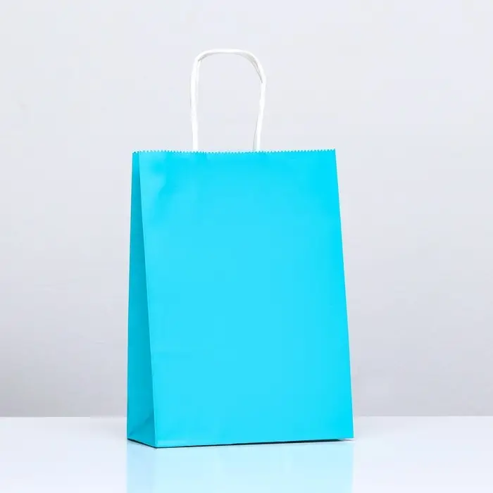 Пакет крафт &laquo;Радуга&raquo;, голубой, 18&times;8&times;25 см, 80 г/м&sup2;, 1 шт.