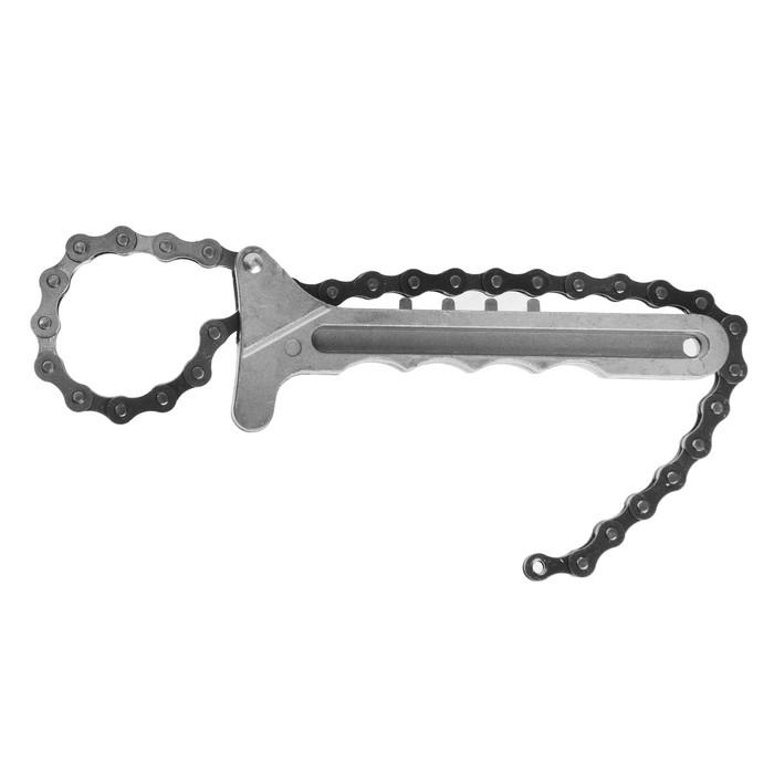 Съемник масляного фильтра ЛОМ, тип Съемник масляного фильтра ЛОМ, тип "цепь", алюминиевая рукоятка, цепь 450 мм, до 130 мм