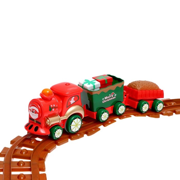 Железная дорога &laquo;Новогодний поезд&raquo;, работает от батареек