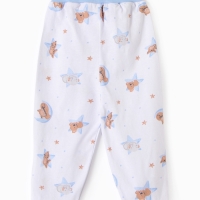 Ползунки с открытой ножкой детские ATA kids &laquo;Сон&raquo;, молочные/голубые, рост 62