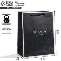 Пакет подарочный ламинированный вертикальный, упаковка, &laquo;Подарок для тебя&raquo;, MS 18 х 23 х 10 см