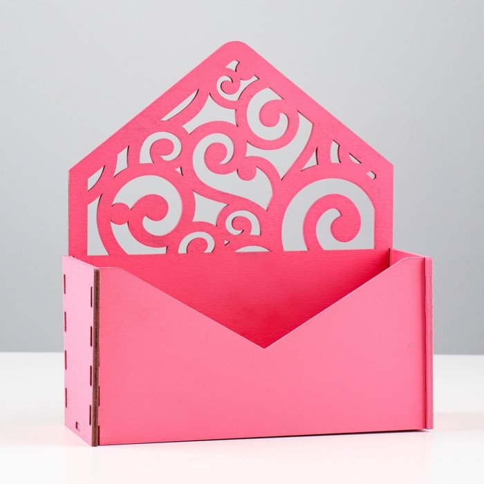 Кашпо деревянное 18&times;6&times;20 см Конверт Радель "Дуновение", розовый Дарим Красиво